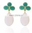 White Chalcedony and Green Chalcedony Gemstone Earrings thumbnail-1