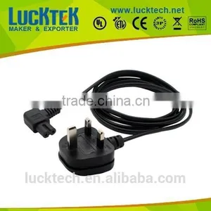 UK Male to IEC 320 C7 Right Angled Power Cord for LCD LED TV thumbnail-1