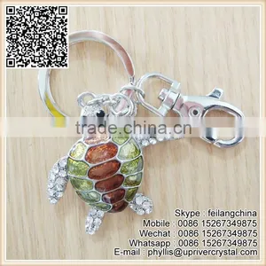 Yellow Key Ring Brown Tortoise Small Keychain thumbnail-2