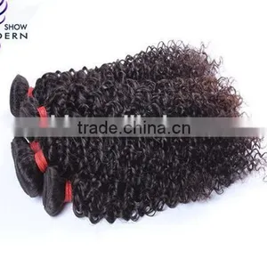 Red Color Big Curly Non- Remy Hair Weaving Indian Weave Hair thumbnail-1