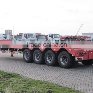 China Heavy Duty 100T Hydraulic Gooseneck 2 Lines 4 Axles Low Bed Semi Trailer thumbnail-3