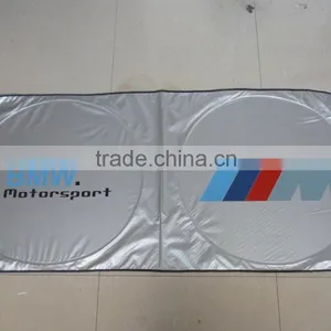 Car Printing Logo for Customized Design/nylon Two Circle Front Window Sunshade thumbnail-3