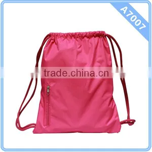 Pink Waterproof Drawstring Gym Bag thumbnail-1
