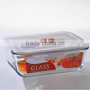 1000ML Food Use Rectangular Tableware Used Cooking Oil Glass Food Container With Silicone Seal thumbnail-3
