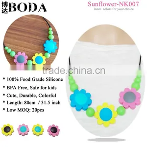 ASNZS EN71 BPA Free Silicone Beaded Baby Teething Necklace thumbnail-3