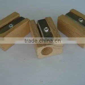 Factory Wholesale One Hole Cheap Wooden Pencil Sharpener thumbnail-4