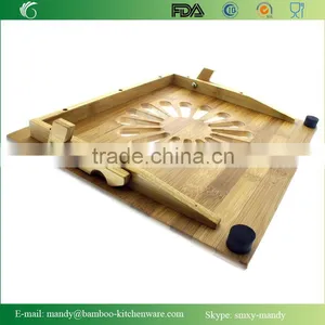Natural Eco-Friendly Bamboo Cooling Vented Laptop Desk/Table Stand Up thumbnail-6