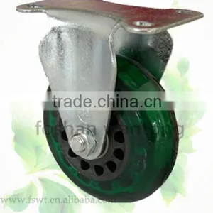 Small PVC Wheel Threaded Stem Swivel Hardware Casters With Brake thumbnail-2