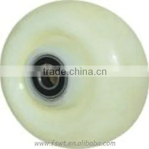 Swivel Screw Bracket White Single Nylon Small Plastic Wheel thumbnail-1