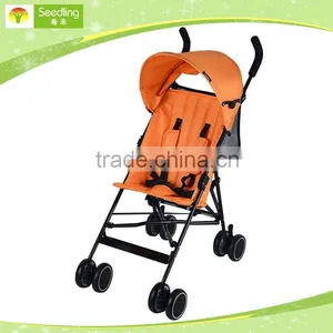 Cheap Strollers for Infants, Orange Portable Safe Baby Girl Stroller Pushchair thumbnail-1