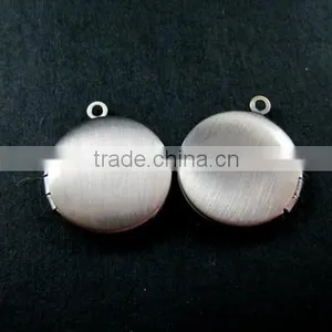20mm Round Brass Antiqued Silver Simple Photo Locket Pendant Charm DIY Supplies Findings 1113012 thumbnail-1