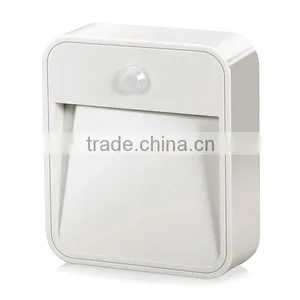 Battery Powered Wireless PIR LED Motion Sensor Night Light For Bedroom Stair Hallway White thumbnail-2