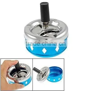 Stainless Steel Spinning Ashtray, Round Metal Ashtray thumbnail-1