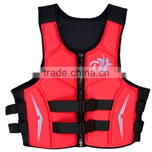 (Hot Selling)Adult Neoprene Red and Black Colour Life Jacket With YKK Zipper and Buckle thumbnail-1