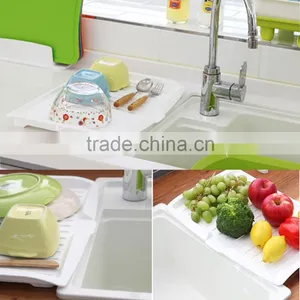 Kitchen Storage Plastic Dish Plate Drainer Drying Tray Board Cutlery Rack Holder thumbnail-2