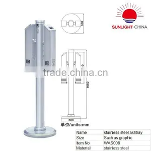 WAS008 Outdoor Stainless Steel Standing Ashtray/outdoor Ashtray(ISO9001) thumbnail-1