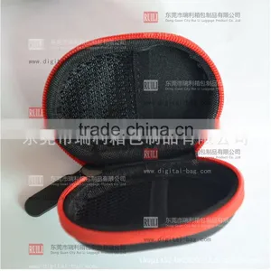 Hard High Quality PU EVA Earphone Case With Red Zipper thumbnail-4