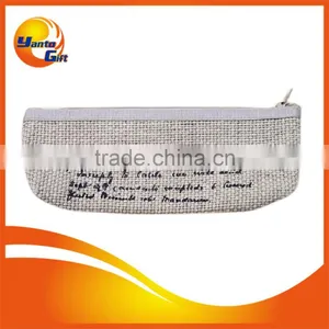 Custom Logo Printing Jute Pencil Case thumbnail-1