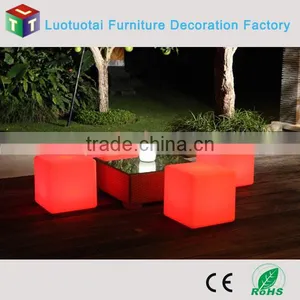 Light up Plastic LED Cube Chair /waterproof IP65 Wireless16 Color Change Led Cube Chair thumbnail-3