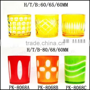 Luxury Hand Cut Black Colored Glass Candle Container thumbnail-2