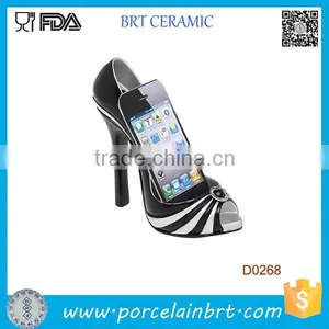 High-heeled Shoes Black Elegant Porcelian Holder Phone thumbnail-1