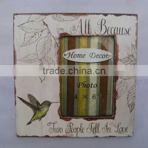 Beautiful Paper Printing Wooden Photo Frame 4x6'' Opening With Birds and Flower Desgin thumbnail-6