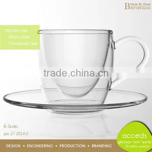 Heat Resistant Borosilicate Milk Glass Cup With Handle thumbnail-1