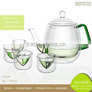Handcrafted High Quality Ti-Borosilicate Lead-Free Glass Tea Pot thumbnail-2