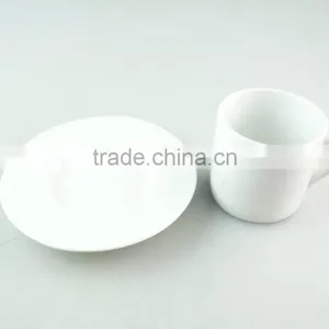 Wholesale Cheap Hotel Restaurant White Ceramic Porcelain Coffee Tea Cup and Saucer thumbnail-2