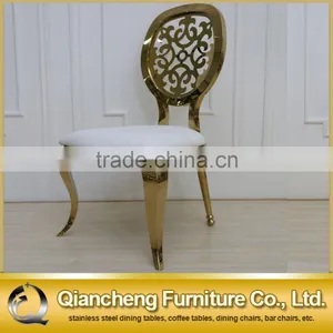 Round Flower Back Golden Stainless Steel Wedding Chair thumbnail-1