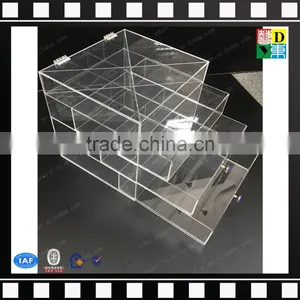2016 Wholesale Handicraft Acrylic Makeup Organizer With 3 Drawers ,cosmetic Display Lipstick Stand Holder thumbnail-3