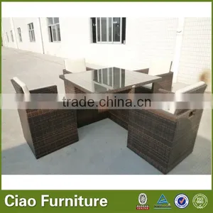 Outdoor Space Saving Rattan Dining Table Set for Wholesale thumbnail-1