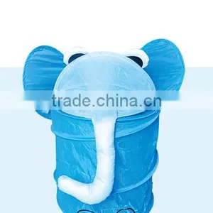 Kid Foldable Pop-Up Laundry Hamper, Elephant Blue thumbnail-1