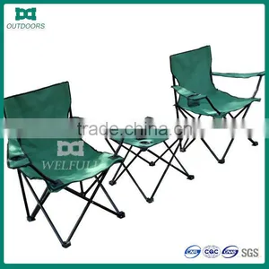 Small Camping Furniture Armrest Chairs Set, Table With 2 Cup Holers and 1 Cooler Bag, thumbnail-1