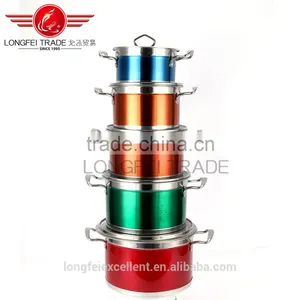 2016 New Design Popular Shape Large Cheap Stainless Steel Soup Pot Set/camping Cookware thumbnail-1