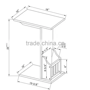 New Design Wood Sofa Side Table Wooden Magazine Rack Wood Side Table thumbnail-5