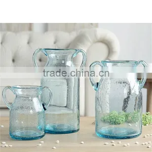 Cylinder Bubble Clear Antique Wedding Glass Vase thumbnail-1