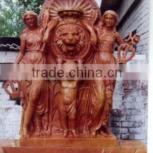 Father Mother Baby Water Fountains Marble Sculpture thumbnail-1