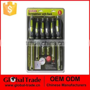 T0347 6Pc Slotted Phillips Screwdriver With Rack thumbnail-1