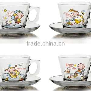 6oz 8oz 9oz 10oz 12oz Glass Kids Mug Glass Milk Mug Children Glass Set thumbnail-1