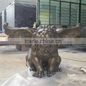 Home Garden Resin Craft Fiberglass Fly Lion Sculpture thumbnail-1