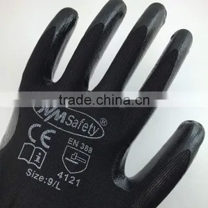 Nmsafety 13 Gauge Nylon Knitted Black Smooth Nitrile Coated Oil-resistant Working Gloves thumbnail-3