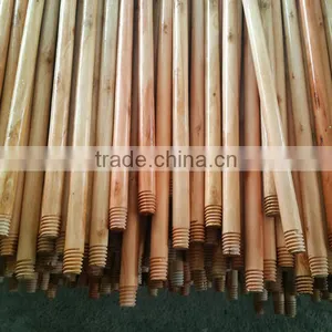 Lacquer Wooden Broom Handles With Screw and Straight Cut End thumbnail-2