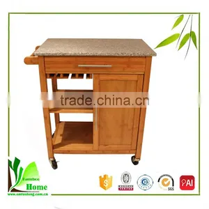 Multi Function Bamboo Restaurant Trolley for Sale thumbnail-1