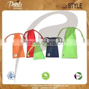 Dyed Cotton Drawstring Jewellary Pouch thumbnail-1