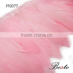 Bulk Dyed Light Pink Goose Feather Trimmings for Garment Accessories thumbnail-3