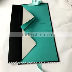 Beautiful Ribbon Gift Foldable Box Customer Design For Luxury Hair Extension Bundles thumbnail-5
