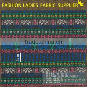 Hot Sales Ladies Fashion Fabric 100% Cotton Jacquard Knitting Fabric thumbnail-1