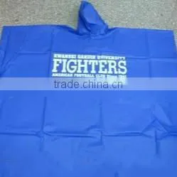 Blue Waterproof Hooded Plastic PVC Rain Poncho thumbnail-3