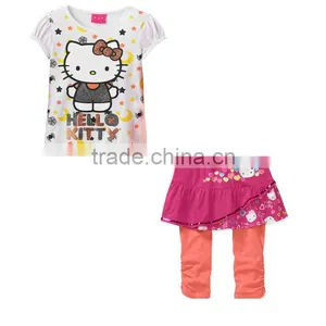 New Lovely Short Sleeve Baby Girls Cotton Clothing Sets Kids Summer Suits Baby Outfits thumbnail-1